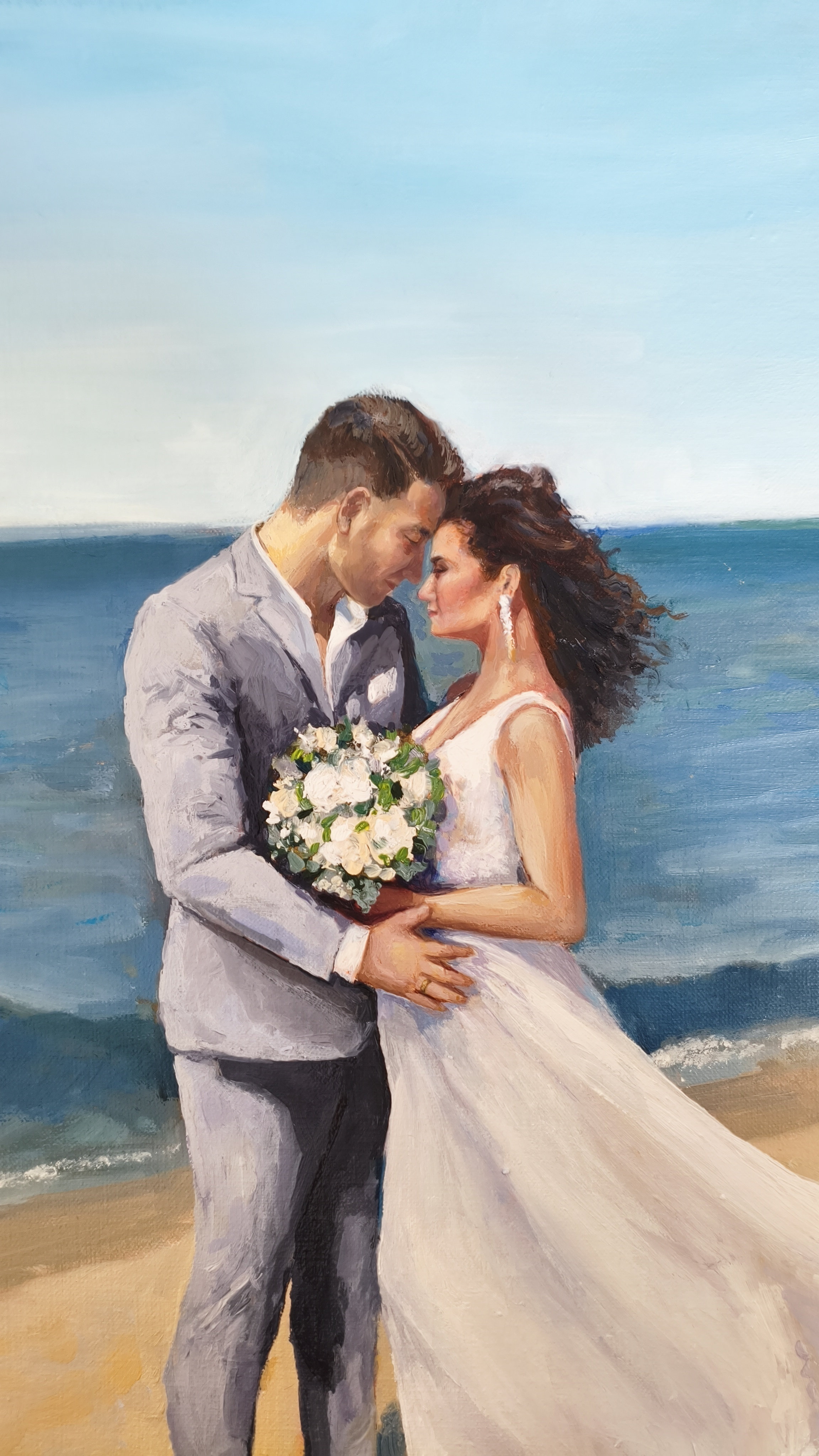 Live painting of a wedding ceremony at a Spanish villa by Marta